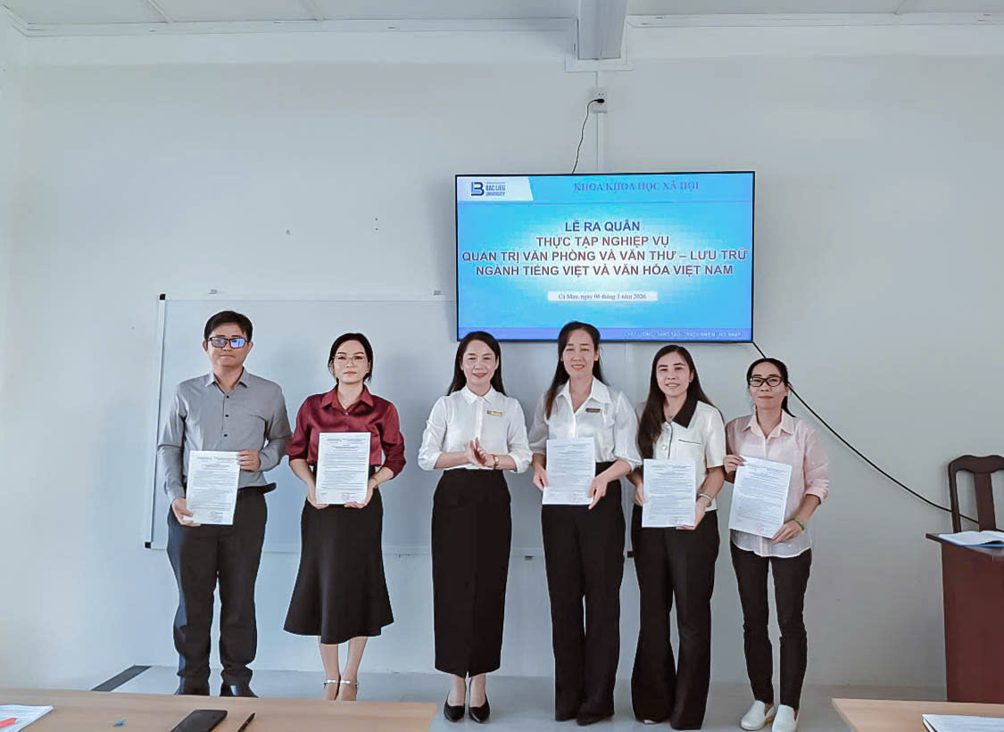 RA QUÂN THỰC TẬP NGHIỆP VỤ QUẢN TRỊ VĂN PHÒNG VÀ VĂN THƯ – LƯU TRỮ CHO SINH VIÊN NGÀNH TIẾNG VIỆT VÀ VĂN HÓA VIỆT NAM